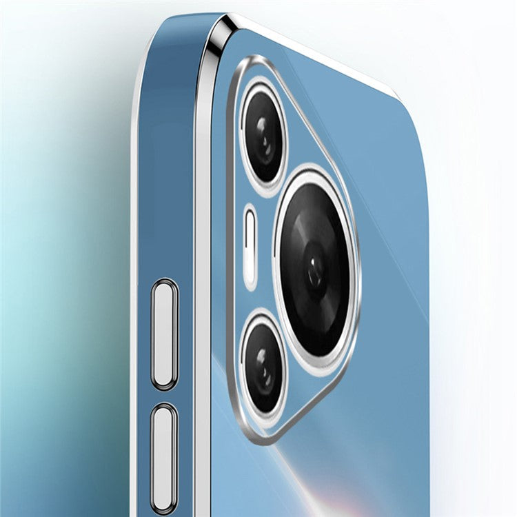 XINLI For Huawei Pura 70 Pro / Pura 70 Pro+ Case Electroplating Frame Soft TPU Phone Cover - Cyan