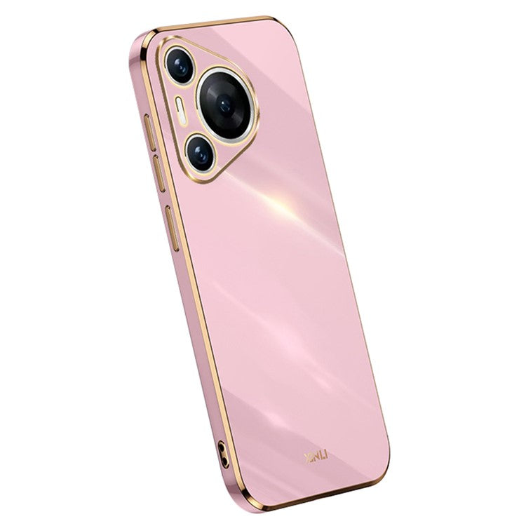 XINLI For Huawei Pura 70 Pro / Pura 70 Pro+ Case Electroplating Frame Soft TPU Phone Cover - Purple