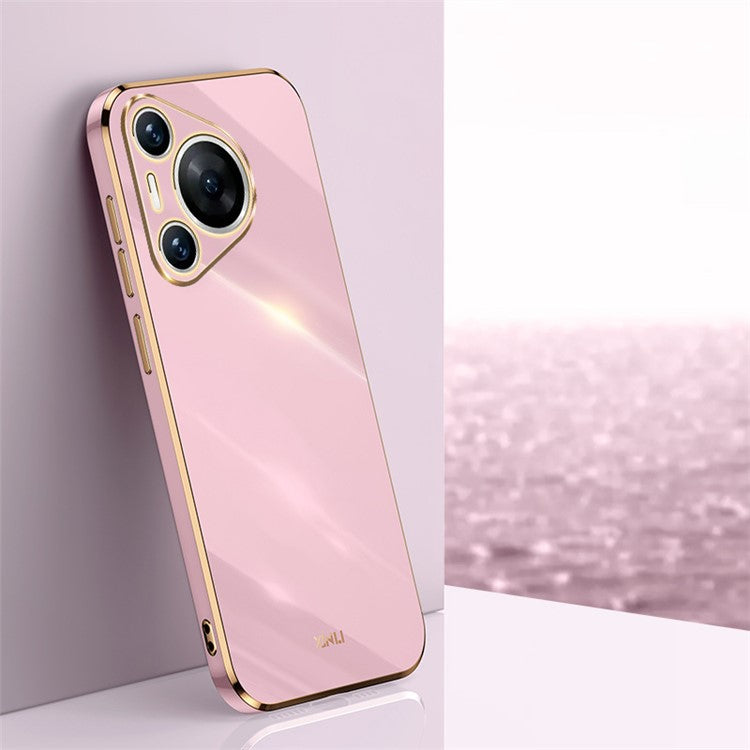 XINLI For Huawei Pura 70 Pro / Pura 70 Pro+ Case Electroplating Frame Soft TPU Phone Cover - Purple
