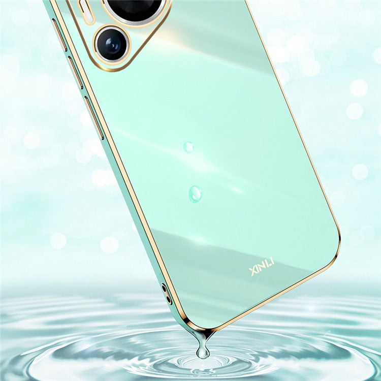 XINLI For Huawei Pura 70 Pro / Pura 70 Pro+ Case Electroplating Frame Soft TPU Phone Cover - Purple
