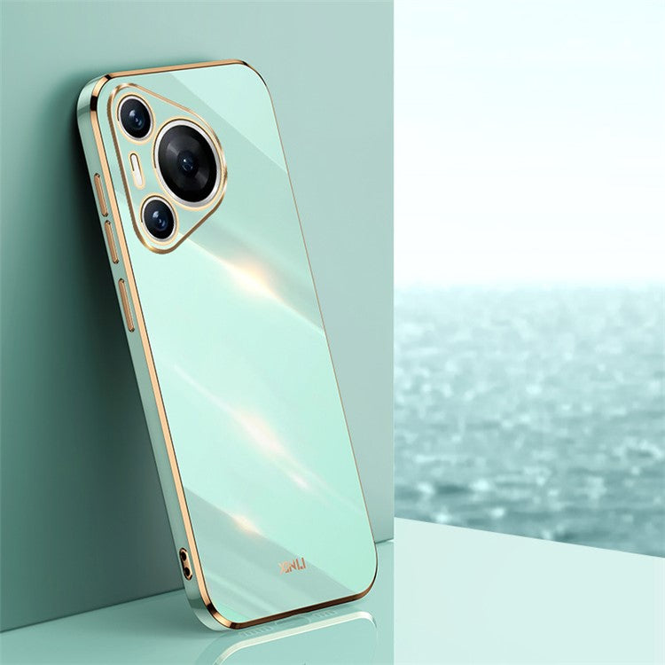 XINLI For Huawei Pura 70 Case Flexible TPU Electroplated Back Phone Cover - Cyan