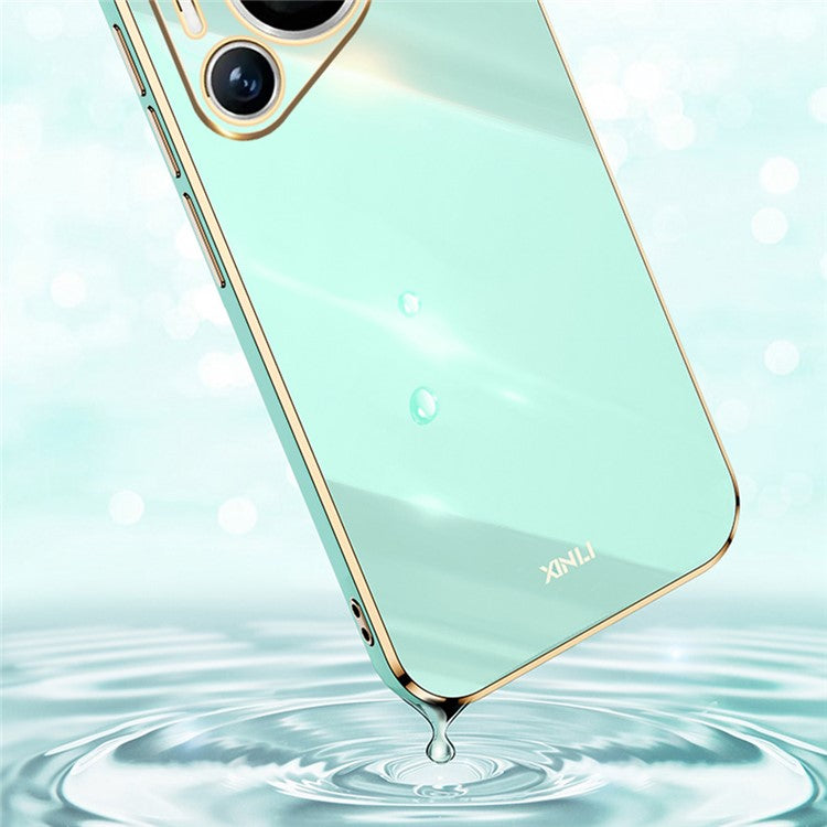 XINLI For Huawei Pura 70 Case Flexible TPU Electroplated Back Phone Cover - Cyan