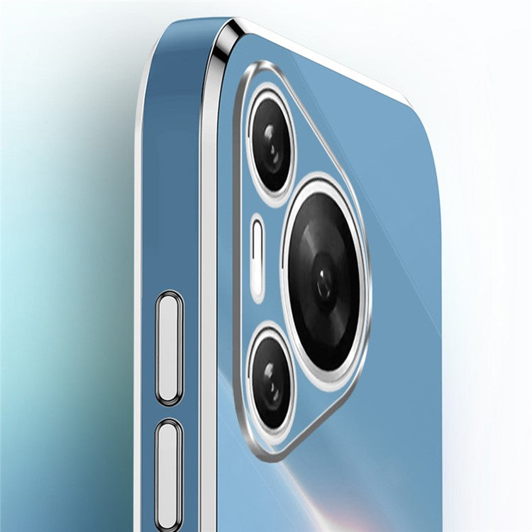 XINLI For Huawei Pura 70 Case Flexible TPU Electroplated Back Phone Cover - Cyan