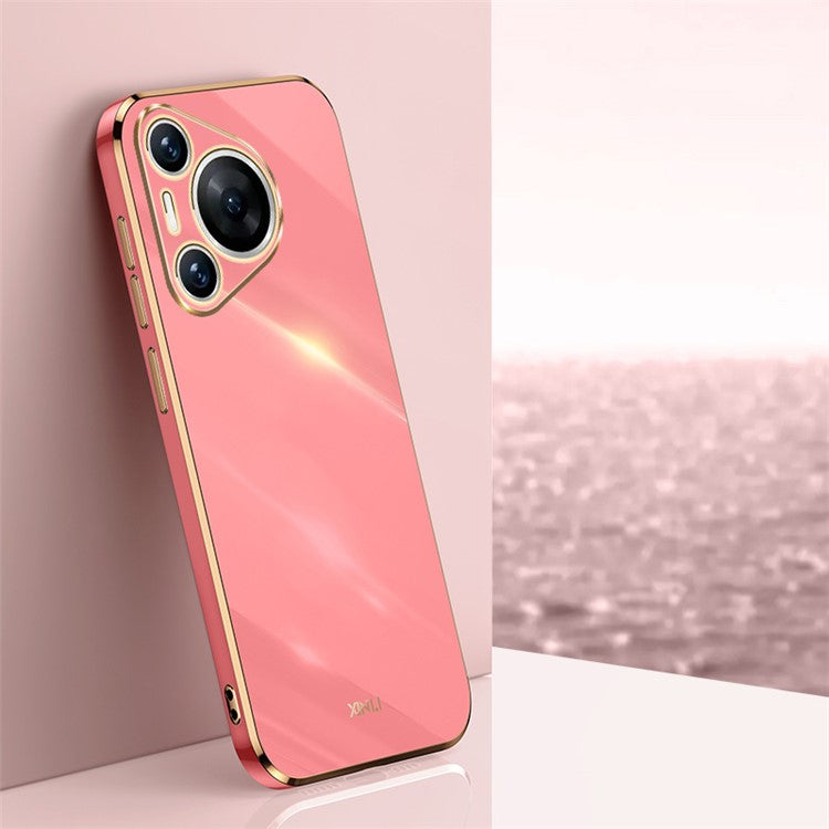 XINLI For Huawei Pura 70 Case Flexible TPU Electroplated Back Phone Cover - Red