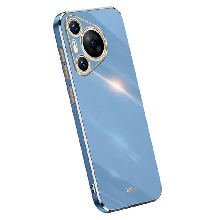XINLI For Huawei Pura 70 Case Flexible TPU Electroplated Back Phone Cover - Blue