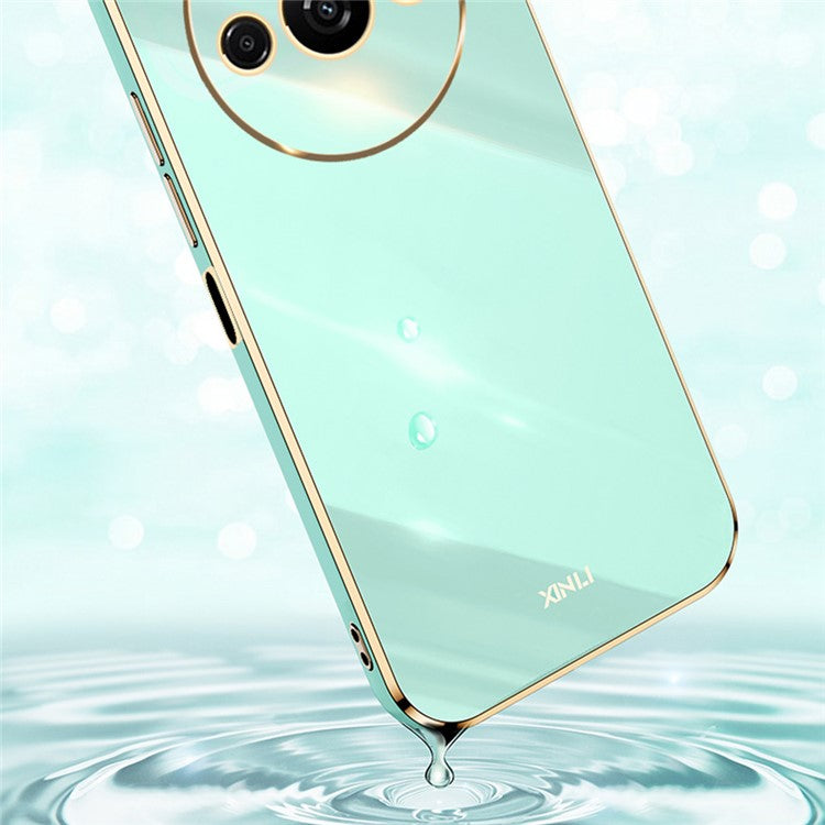 XINLI For Xiaomi Redmi A3 4G / Poco C61 4G TPU Case Precise Cut-Outs Lens Protection Electroplating Phone Cover - Blue