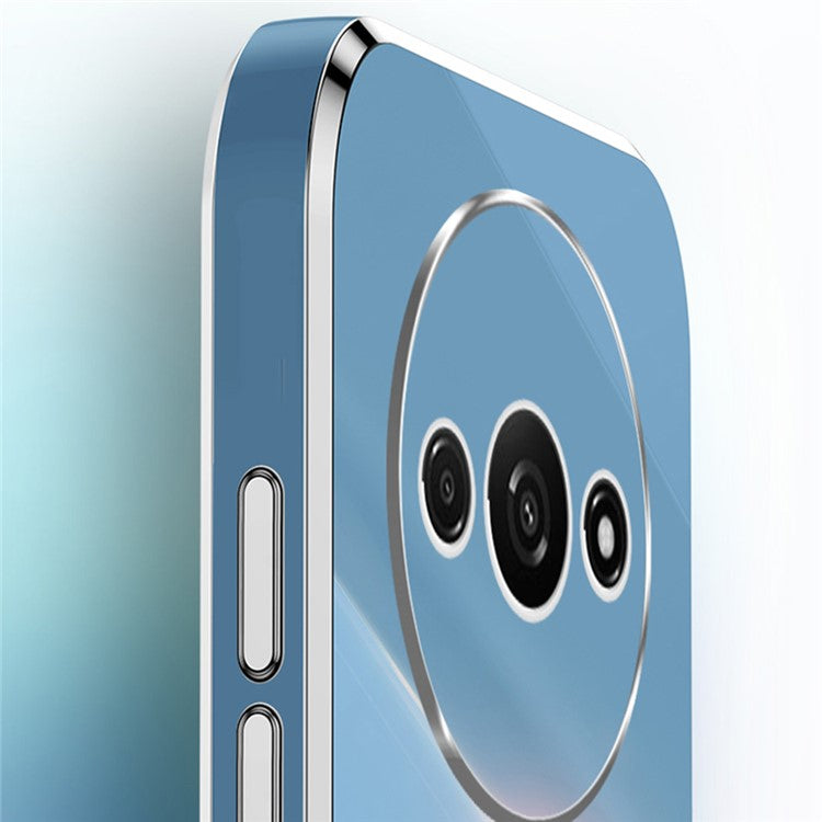 XINLI For Xiaomi Redmi A3 4G / Poco C61 4G TPU Case Precise Cut-Outs Lens Protection Electroplating Phone Cover - Blue