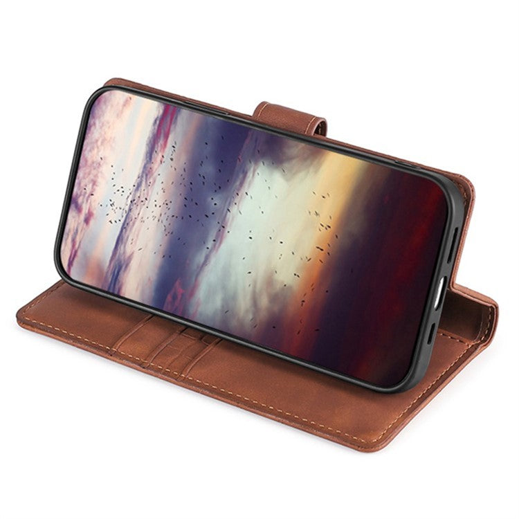 For Huawei nova 12 5G Case Crocodile Texture Leather Wallet Cover with Magnetic Clasp - Brown
