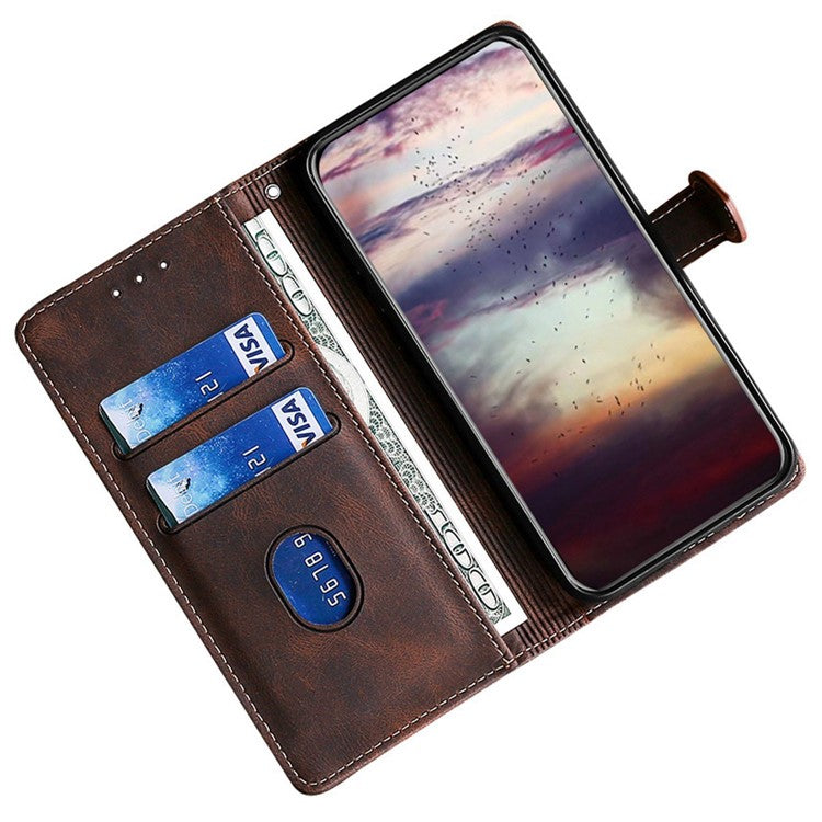 For Huawei nova 12 5G Wallet Case Straw Hat Pattern Stand Leather Phone Cover - Brown