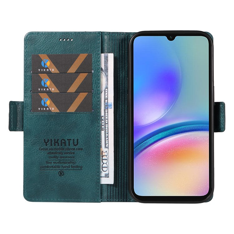 YIKATU YK-007 For Samsung Galaxy A34 5G Case PU Leather Shockproof Cell Phone Cover with Wallet - Blue