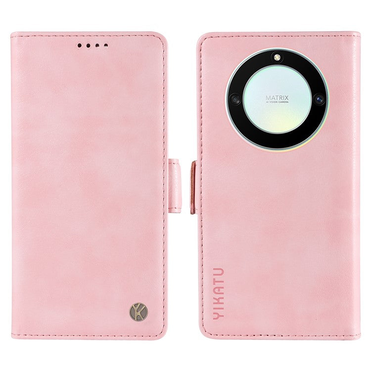 YIKATU YK-007 For Honor X40 5G / X9a 5G / Magic5 Lite 5G Phone Case Litchi Texture Leather Wallet Cover - Pink