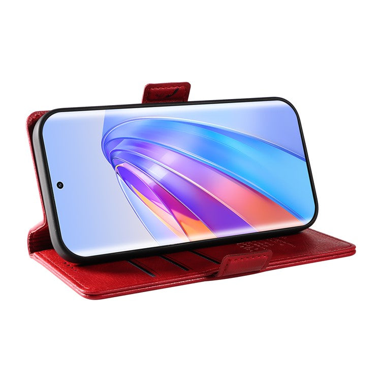 YIKATU YK-007 For Honor X40 5G / X9a 5G / Magic5 Lite 5G Phone Case Litchi Texture Leather Wallet Cover - Red