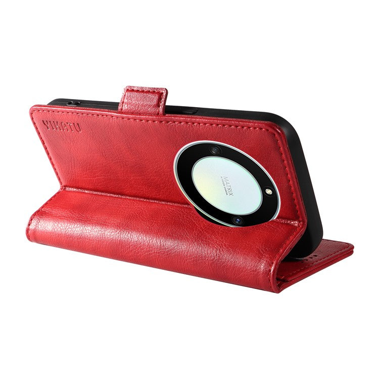 YIKATU YK-007 For Honor X40 5G / X9a 5G / Magic5 Lite 5G Phone Case Litchi Texture Leather Wallet Cover - Red