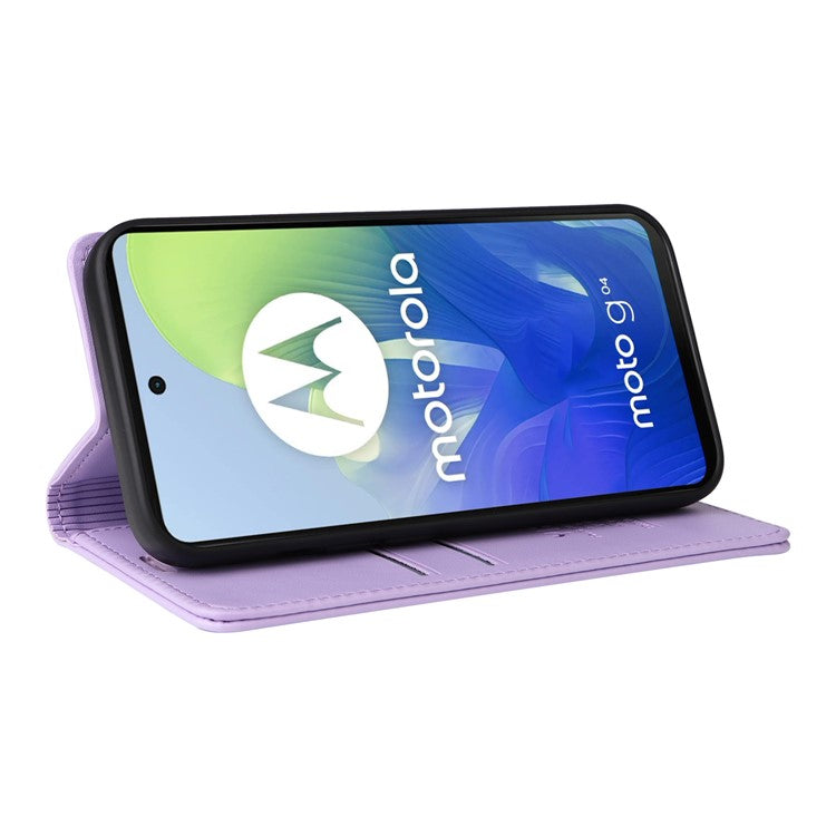 YIKATU YK-001 For Motorola Moto E14 4G / G04 4G / G04s 4G / G24 4G Cell Phone Case Magnetic Closing Leather Cover - Light Purple