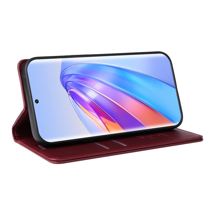 YIKATU YK-001 For Honor X40 5G / X9a 5G / Magic5 Lite 5G Cell Phone Case Magnetic Closing Leather Cover - Wine Red