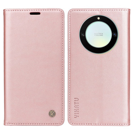 YIKATU YK-001 For Honor X40 5G / X9a 5G / Magic5 Lite 5G Cell Phone Case Magnetic Closing Leather Cover - Rose Gold