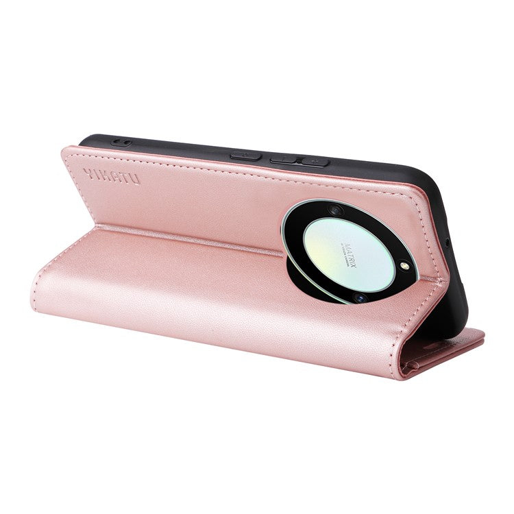 YIKATU YK-001 For Honor X40 5G / X9a 5G / Magic5 Lite 5G Cell Phone Case Magnetic Closing Leather Cover - Rose Gold
