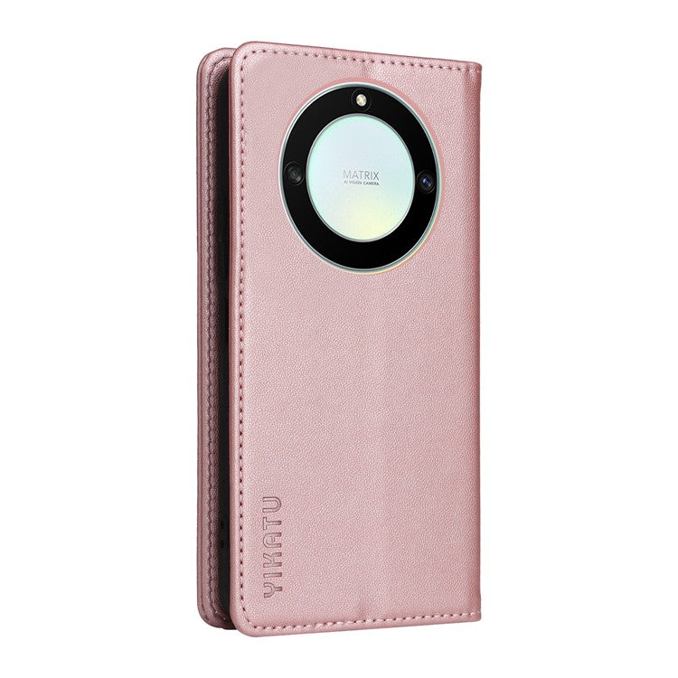 YIKATU YK-001 For Honor X40 5G / X9a 5G / Magic5 Lite 5G Cell Phone Case Magnetic Closing Leather Cover - Rose Gold