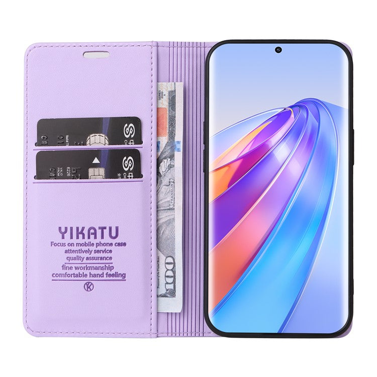 YIKATU YK-001 For Honor X40 5G / X9a 5G / Magic5 Lite 5G Cell Phone Case Magnetic Closing Leather Cover - Light Purple