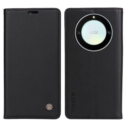 YIKATU YK-001 For Honor X40 5G / X9a 5G / Magic5 Lite 5G Cell Phone Case Magnetic Closing Leather Cover - Black