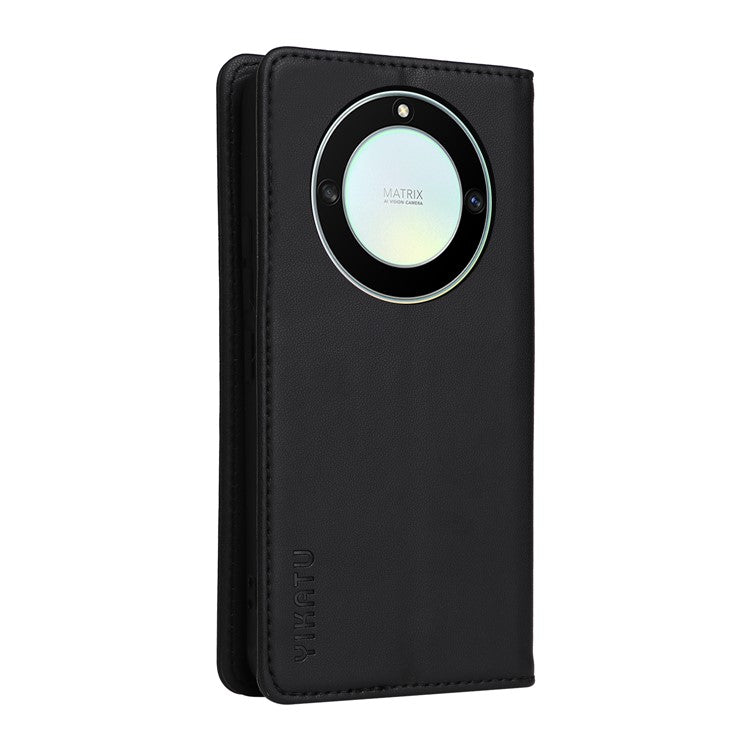 YIKATU YK-001 For Honor X40 5G / X9a 5G / Magic5 Lite 5G Cell Phone Case Magnetic Closing Leather Cover - Black