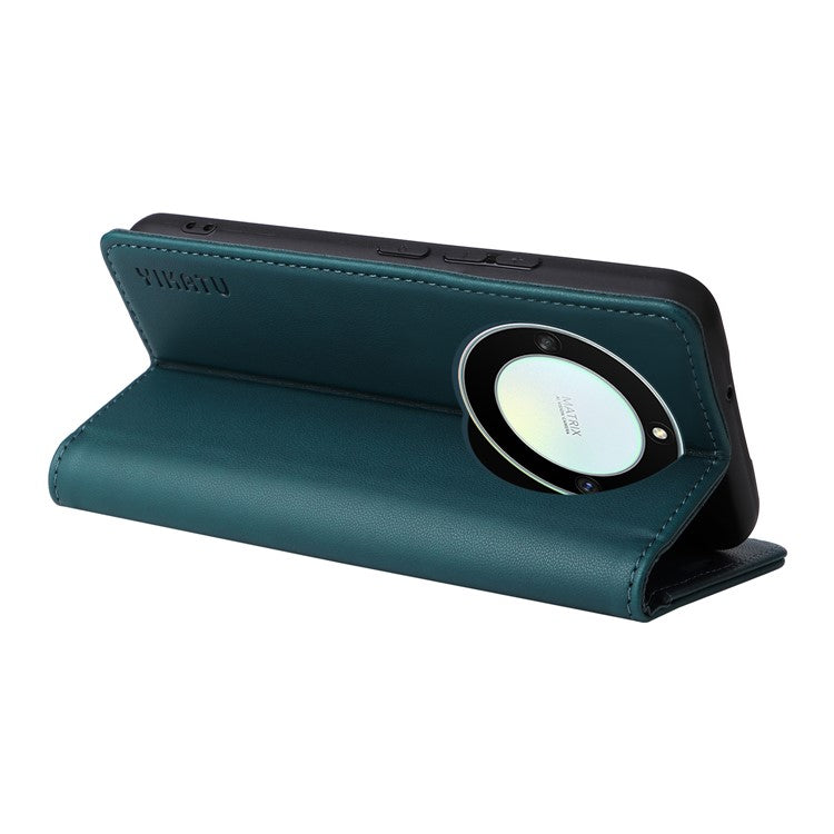 YIKATU YK-001 For Honor X40 5G / X9a 5G / Magic5 Lite 5G Cell Phone Case Magnetic Closing Leather Cover - Green