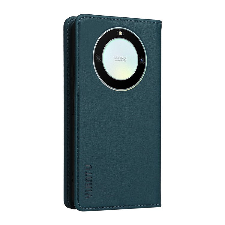 YIKATU YK-001 For Honor X40 5G / X9a 5G / Magic5 Lite 5G Cell Phone Case Magnetic Closing Leather Cover - Green