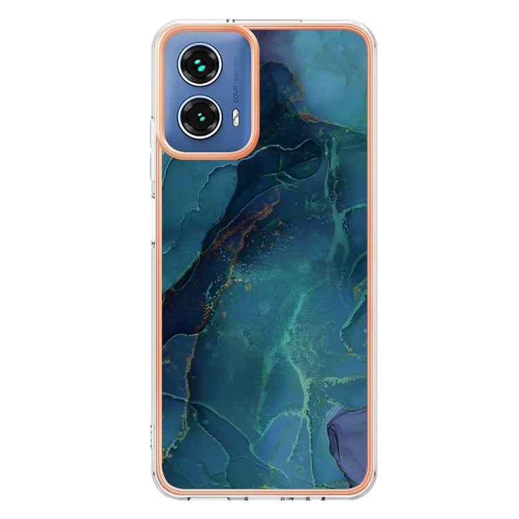 YB IMD Series-16 Style-E For Motorola Moto G34 5G Case Electroplating Edge Anti-fall TPU Phone Shell - Green