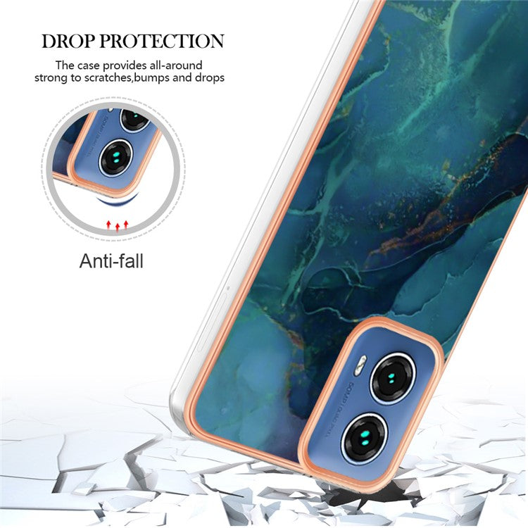 YB IMD Series-16 Style-E For Motorola Moto G34 5G Case Electroplating Edge Anti-fall TPU Phone Shell - Green