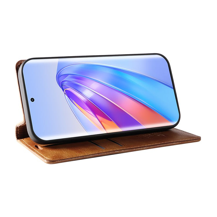 YIKATU YK-006 For Honor X40 5G / X9a 5G / Magic5 Lite 5G Leather Case Litchi Texture Phone Wallet Cover - Brown