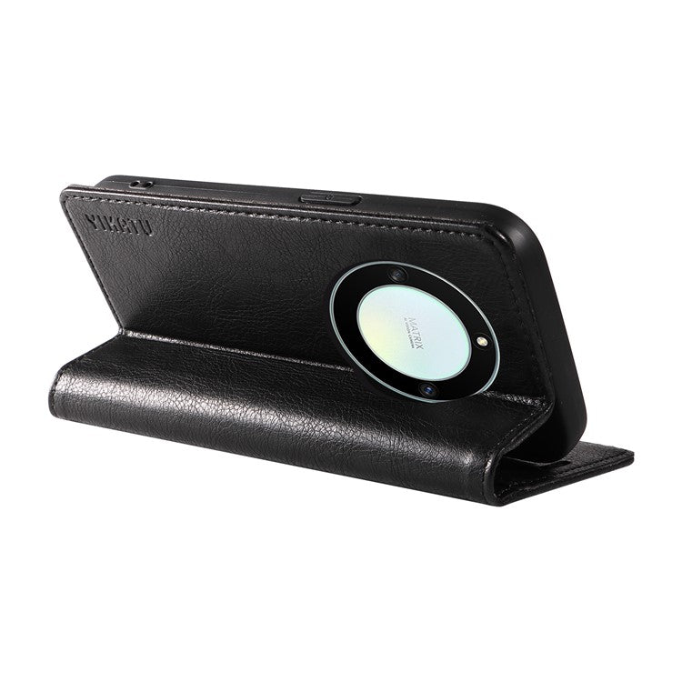 YIKATU YK-006 For Honor X40 5G / X9a 5G / Magic5 Lite 5G Leather Case Litchi Texture Phone Wallet Cover - Black