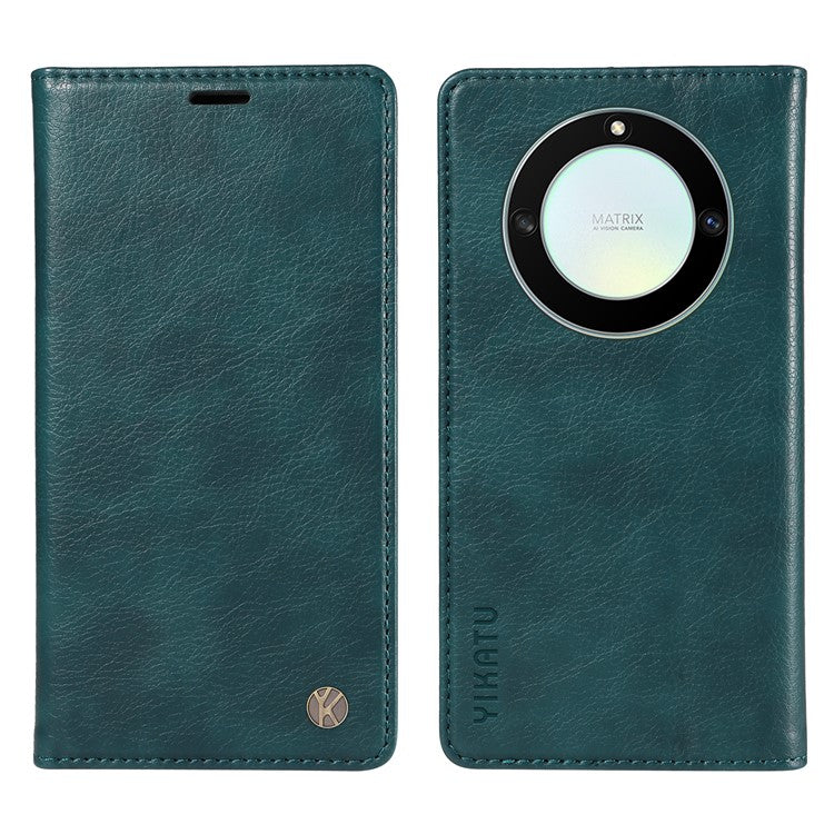 YIKATU YK-006 For Honor X40 5G / X9a 5G / Magic5 Lite 5G Leather Case Litchi Texture Phone Wallet Cover - Blue