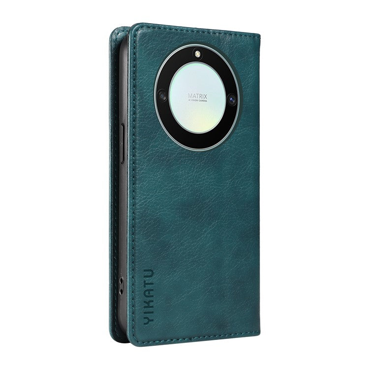 YIKATU YK-006 For Honor X40 5G / X9a 5G / Magic5 Lite 5G Leather Case Litchi Texture Phone Wallet Cover - Blue