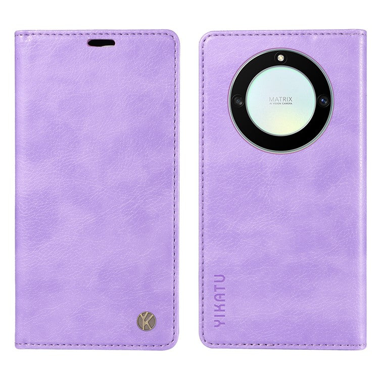 YIKATU YK-006 For Honor X40 5G / X9a 5G / Magic5 Lite 5G Leather Case Litchi Texture Phone Wallet Cover - Purple