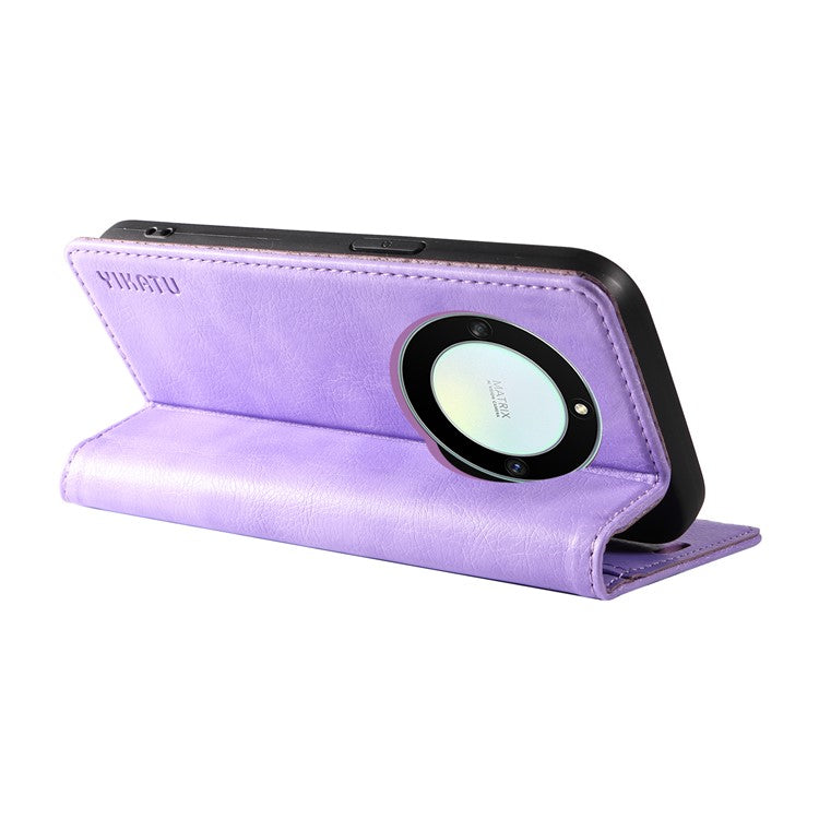 YIKATU YK-006 For Honor X40 5G / X9a 5G / Magic5 Lite 5G Leather Case Litchi Texture Phone Wallet Cover - Purple