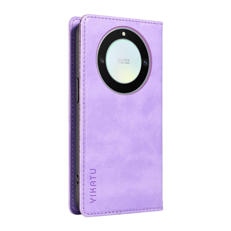 YIKATU YK-006 For Honor X40 5G / X9a 5G / Magic5 Lite 5G Leather Case Litchi Texture Phone Wallet Cover - Purple