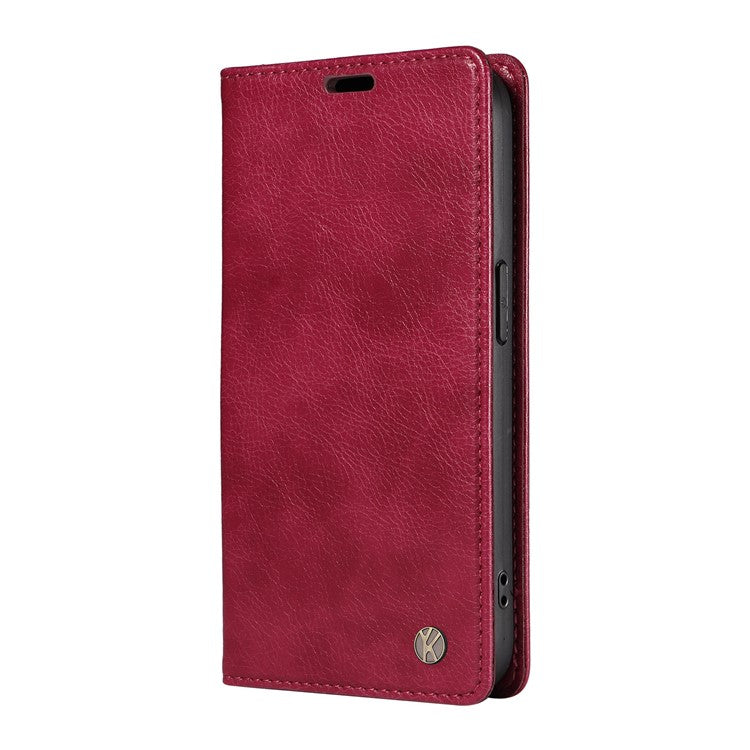 YIKATU YK-006 For Honor X40 5G / X9a 5G / Magic5 Lite 5G Leather Case Litchi Texture Phone Wallet Cover - Wine Red