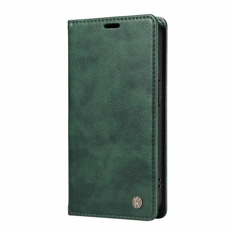 YIKATU YK-006 For Xiaomi Redmi Note 13 5G Case Litchi Texture Leather Wallet Phone Cover - Green