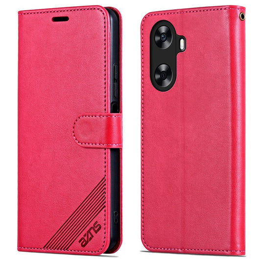 AZNS For Huawei Enjoy 70z Leather Case Wallet Card Slots Protective Phone Cover - Red