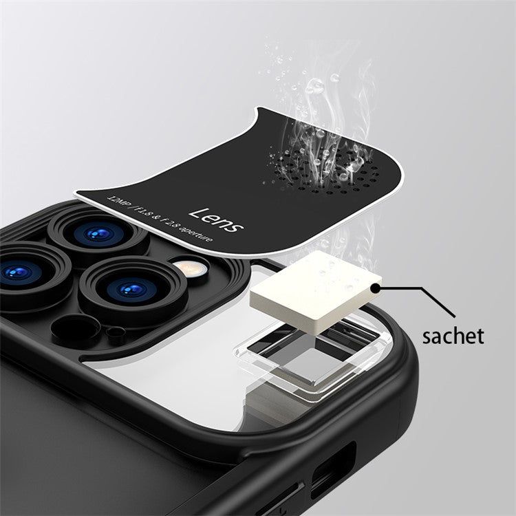 For iPhone 14 Pro Max Case Silicone Drop-proof Phone Cover with Aromatherapy Tablet - Grey