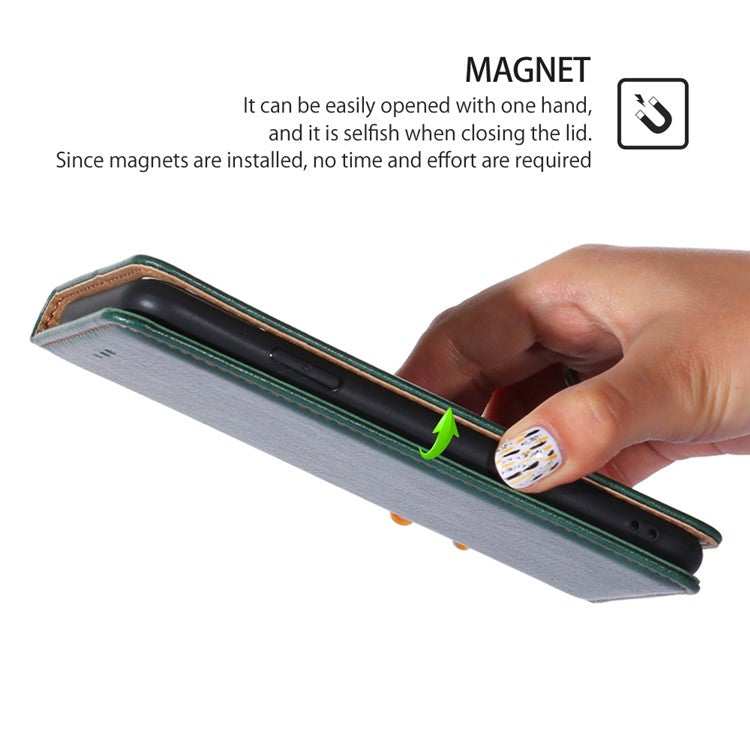 For Huawei nova 12i 4G Case Magnetic Auto Closing Leather Wallet Phone Cover - Green