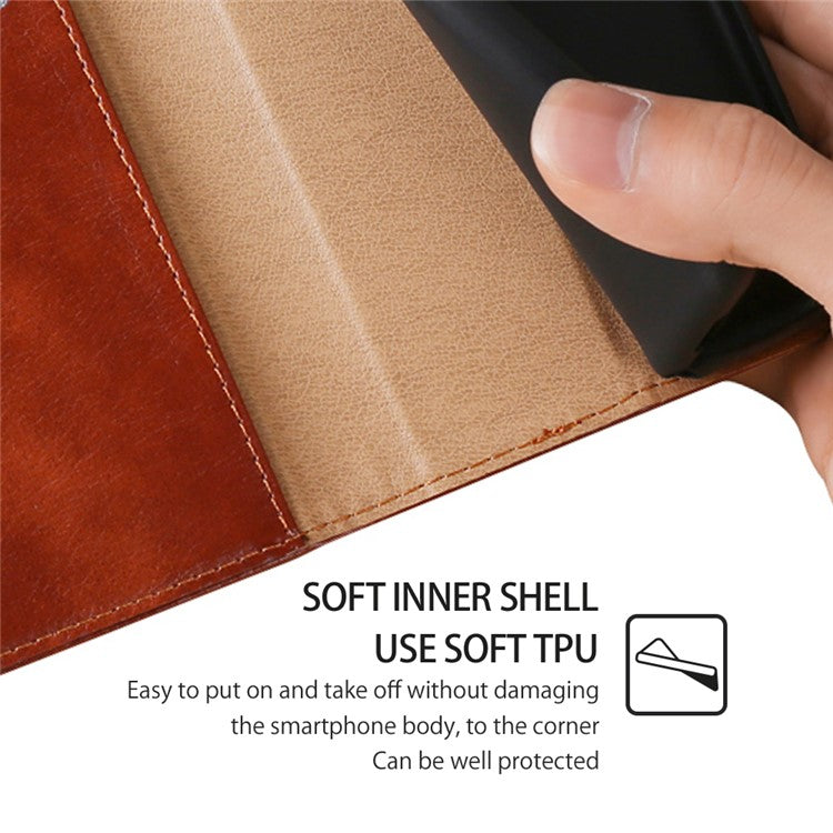 For Huawei nova 12i 4G Case Magnetic Auto Closing Leather Wallet Phone Cover - Brown