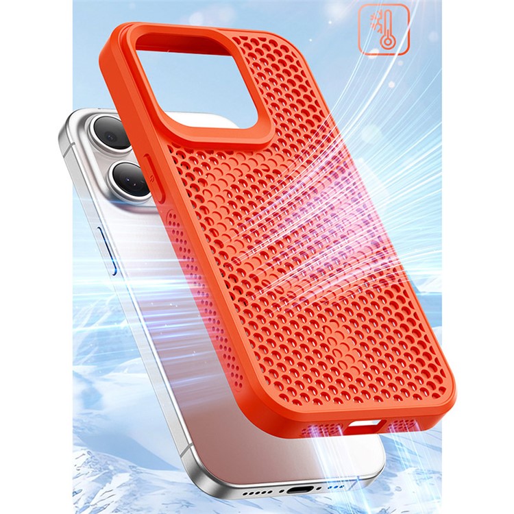 For iPhone 14 Pro Max Case PC+TPU Magnetic Phone Cover Heat Dissipation Cooling - Pink