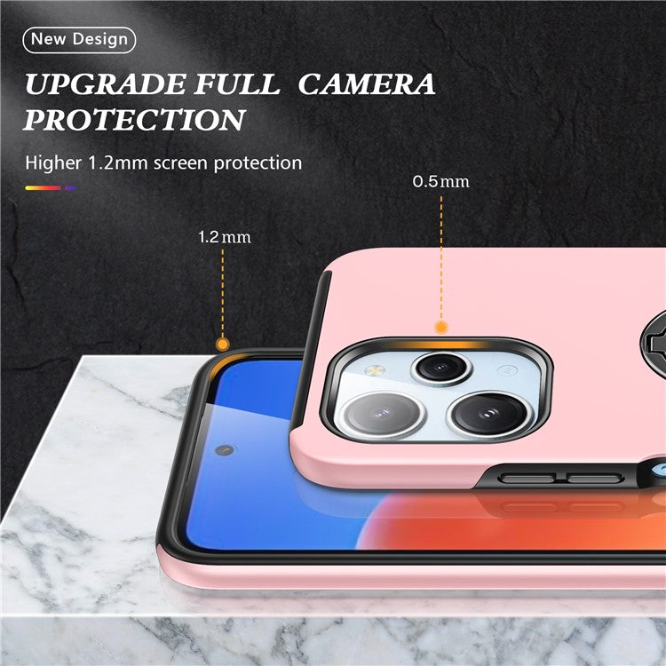 For Xiaomi Redmi 12 4G Case PC+TPU Kickstand Cover Cell Phone Accessory Wholesale - Rose Gold