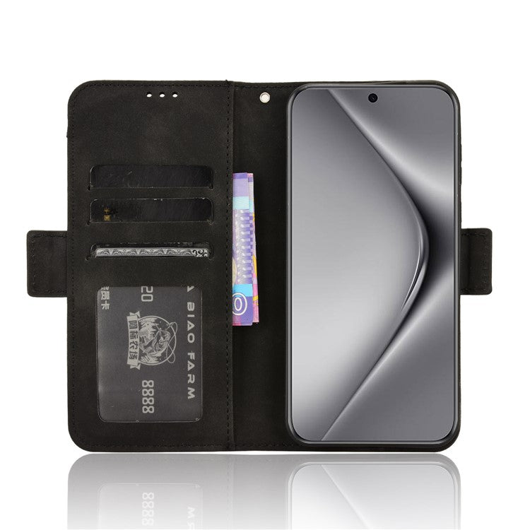 For Huawei Pura 70 Leather Case Multiple Card Slots Mobile Phone Cover Wholesale - Black