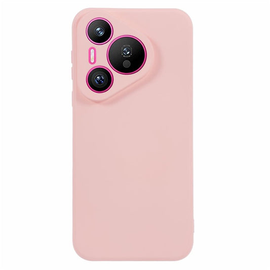For Huawei Pura 70 Case Fiber Lining Soft TPU Phone Protective Cover Shockproof Phone Shell - Pink