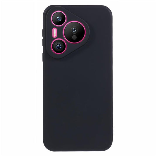 For Huawei Pura 70 Case Fiber Lining Soft TPU Phone Protective Cover Shockproof Phone Shell - Black