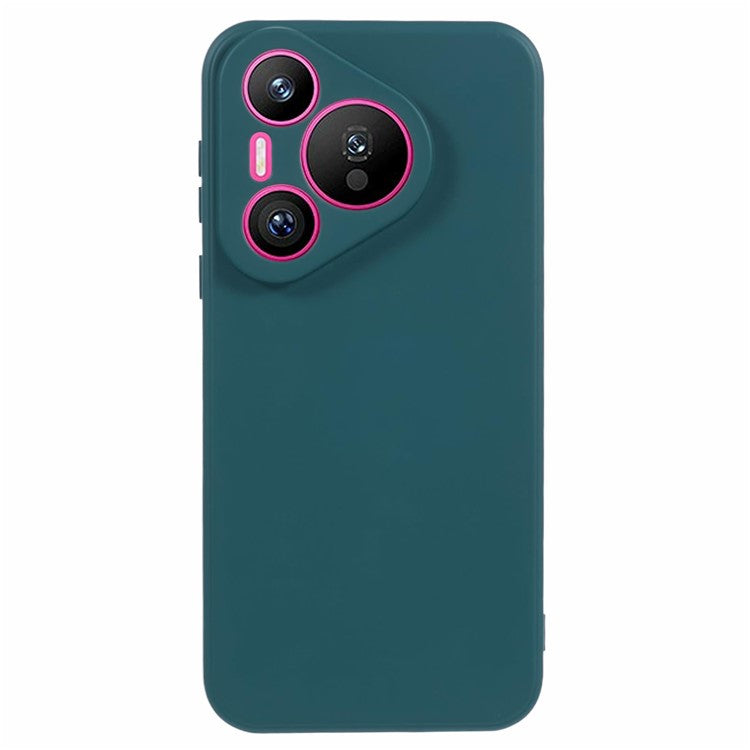 For Huawei Pura 70 Case Fiber Lining Soft TPU Phone Protective Cover Shockproof Phone Shell - Army Green