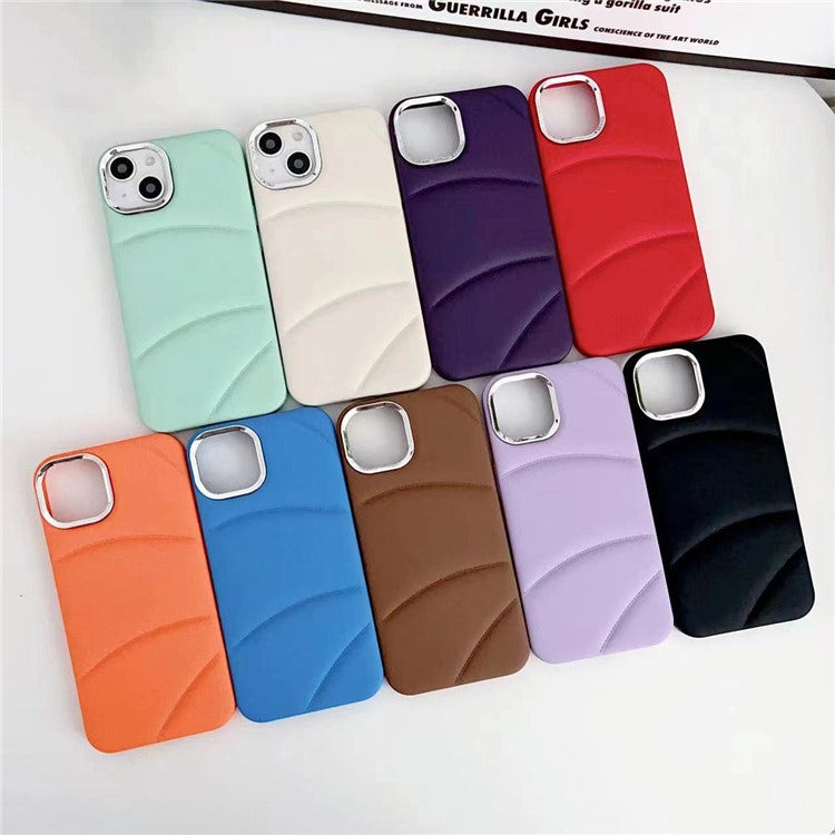 For iPhone 14 Case Shock-Absorbent TPU Rubberized Phone Cover with PC Lens Frame - Dark Purple