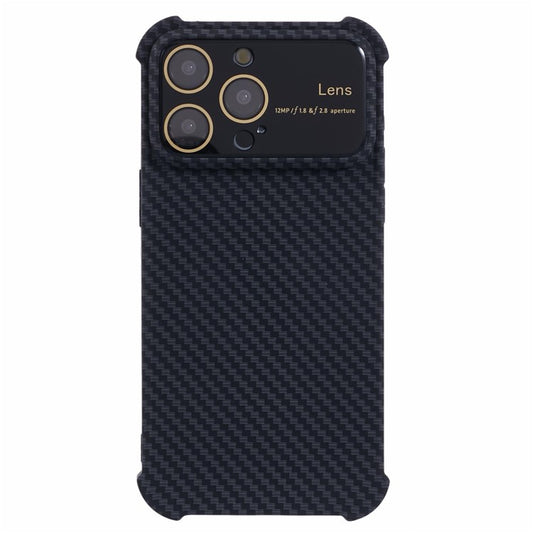 HRX Series for iPhone 14 Pro Case Reinforced Corners Carbon Fiber Texture Phone Cover - Black